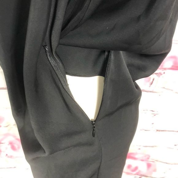 Allsaints Aures side laced slouchy black dress - Picture 10 of 13